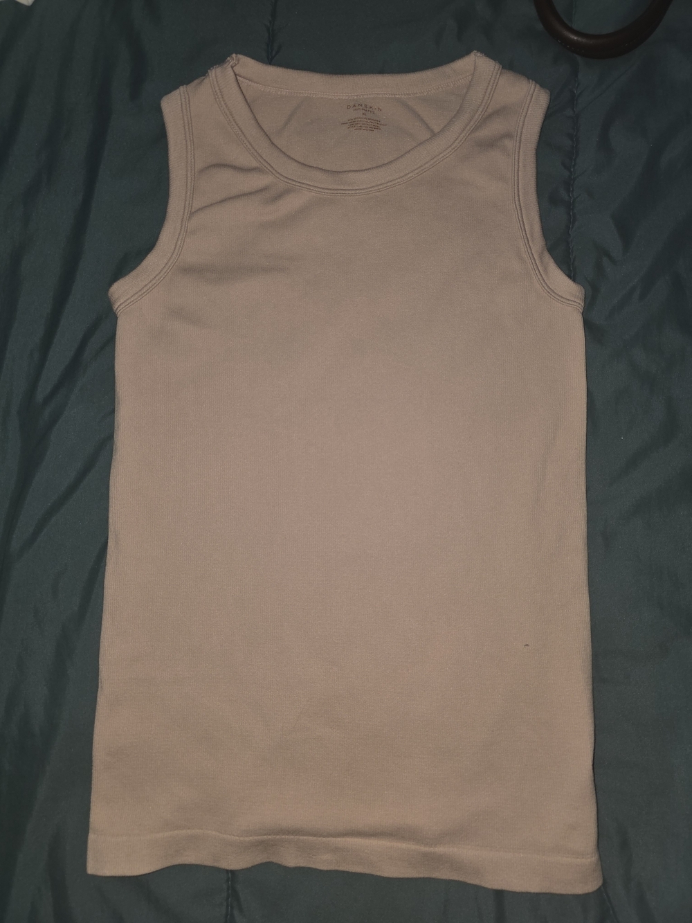 Danskin Ribbed Crewneck Tank in Taupe